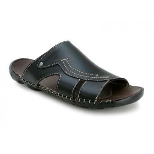 Bacco Bucci "Rusty" Black Genuine Soft Italian Calfskin Sandals